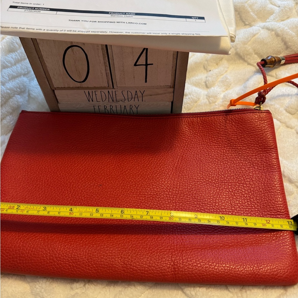 Gucci Red Leather Clutch